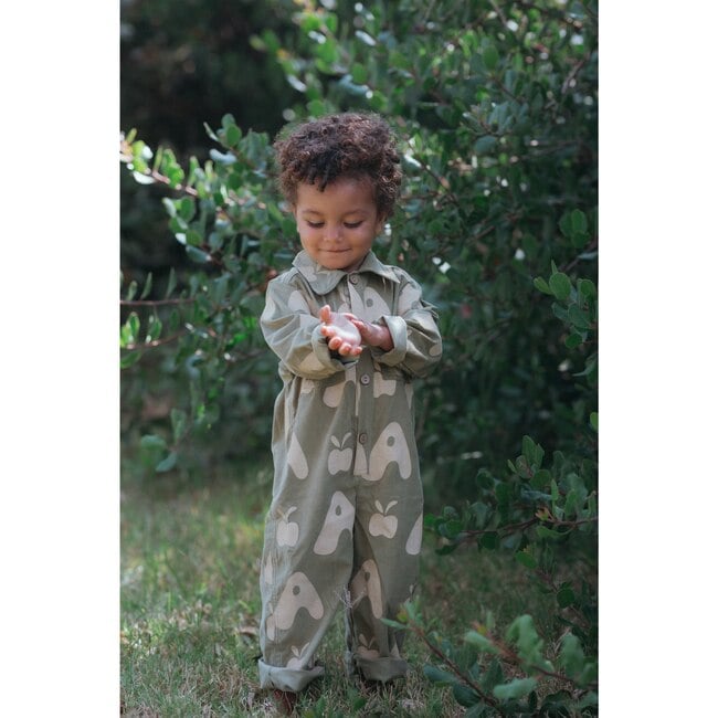 Buttons Jumpsuit, Olive Apple - Rompers - 2