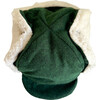 Winter Hat, Hunter Green Herringbone with Velcro Straps - Hats - 1 - thumbnail