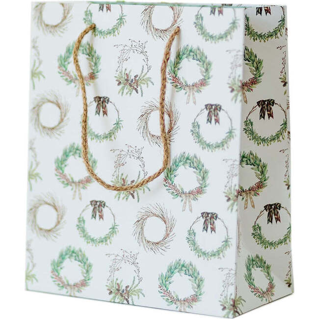 Holiday Wreath Gift Bags, Set of 3