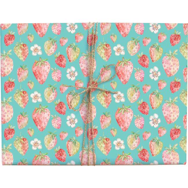 Strawberry Gift Wrap, Pink