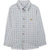 Plaid Long Sleeve Button-Down Shirt, Blue - Shirts - 1 - thumbnail