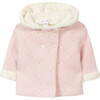 Faux-Fur Lined Zip-Up Knit Jacket, Pink - Coats - 1 - thumbnail