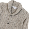 Shawl Collar Cable Knit Button-Down Cardigan, Tan - Sweaters - 3