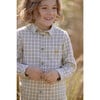 Plaid Long Sleeve Button-Down Shirt, Blue - Shirts - 4