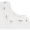 Floral Embroidered Petal Collar Long Sleeve Bodysuit, White - Bodysuits - 3