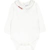 Choo-Choo Wildcat Trim Long Sleeve Snap Bodysuit, White - Bodysuits - 1 - thumbnail