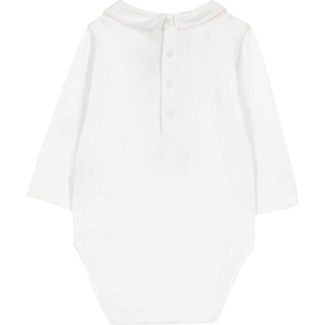 Choo-Choo Wildcat Trim Long Sleeve Snap Bodysuit, White - Bodysuits - 2