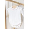 Choo-Choo Wildcat Trim Long Sleeve Snap Bodysuit, White - Bodysuits - 4