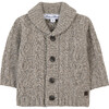 Baby Shawl Collar Cable Knit Button-Down Cardigan, Tan - Sweaters - 1 - thumbnail