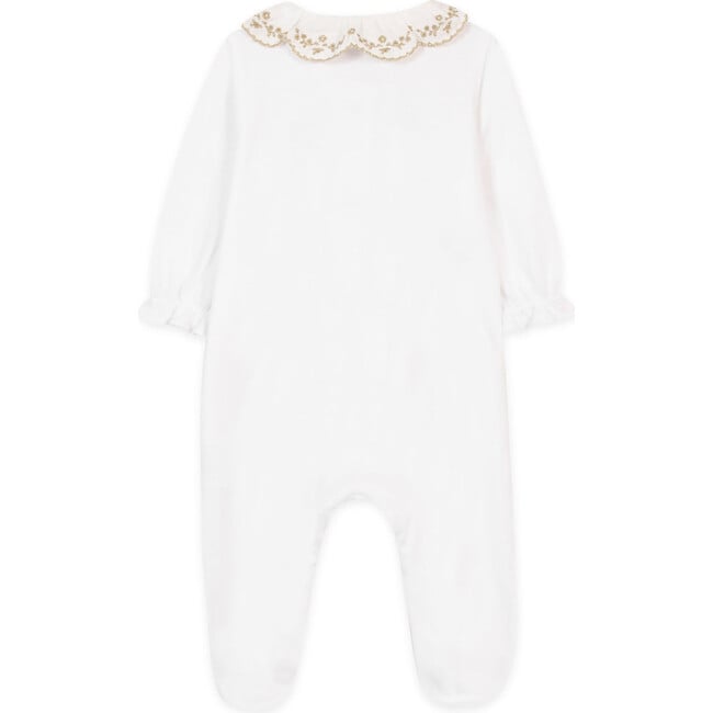 Baby Pretty Lace Ruffle Collar Pajamas, White - Pajamas - 2