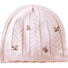 Baby Petal Embroidered Beanie Hat, Pink - Hats - 2