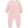 Baby Lace Collar Long Sleeve Footed Pajamas, Pink - Pajamas - 1 - thumbnail