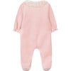 Baby Lace Collar Long Sleeve Footed Pajamas, Pink - Pajamas - 2