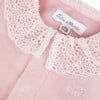 Baby Lace Collar Long Sleeve Footed Pajamas, Pink - Pajamas - 3