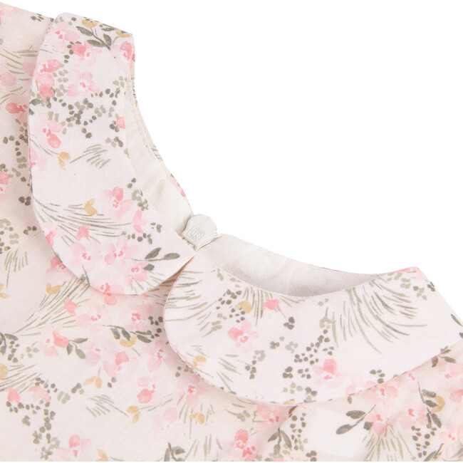 Baby Floral Print Peter Pan Collar Dress, Pink - Dresses - 3