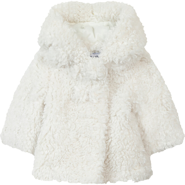 Baby Faux Fur Hooded Coat, Cream