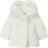 Baby Faux Fur Hooded Coat, Cream - Coats - 1 - thumbnail