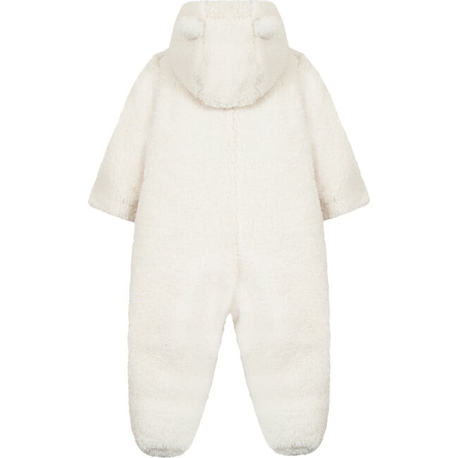 Baby Faux Fur Winter Jumpsuit, White - Coats - 2