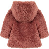 Baby Faux Fur Hooded Coat, Old Rose - Coats - 2