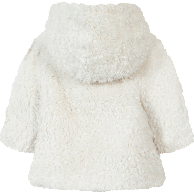 Baby Faux Fur Hooded Coat, Cream - Coats - 2