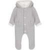 Baby Cozy Cable Knit Footed Jumpsuit, Beige - Coats - 1 - thumbnail