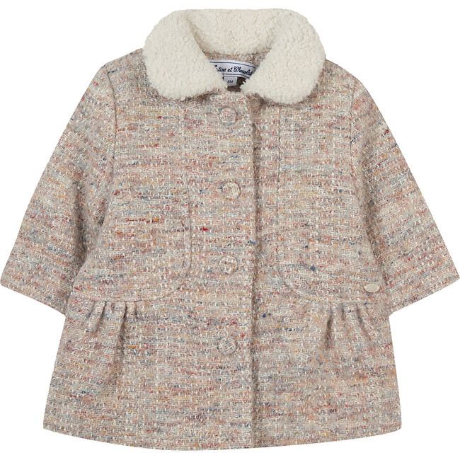 Baby Collared Front Pocket Button-Down Pea Coat, Multicolors