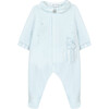 Baby Bunny Pocket Long Sleeve Footed Pajamas, Blue - Pajamas - 1 - thumbnail