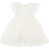 Baby Applique Floral Print Sleeveless Party Dress, Cream Rose - Dresses - 1 - thumbnail