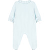 Baby Bunny Pocket Long Sleeve Footed Pajamas, Blue - Pajamas - 2