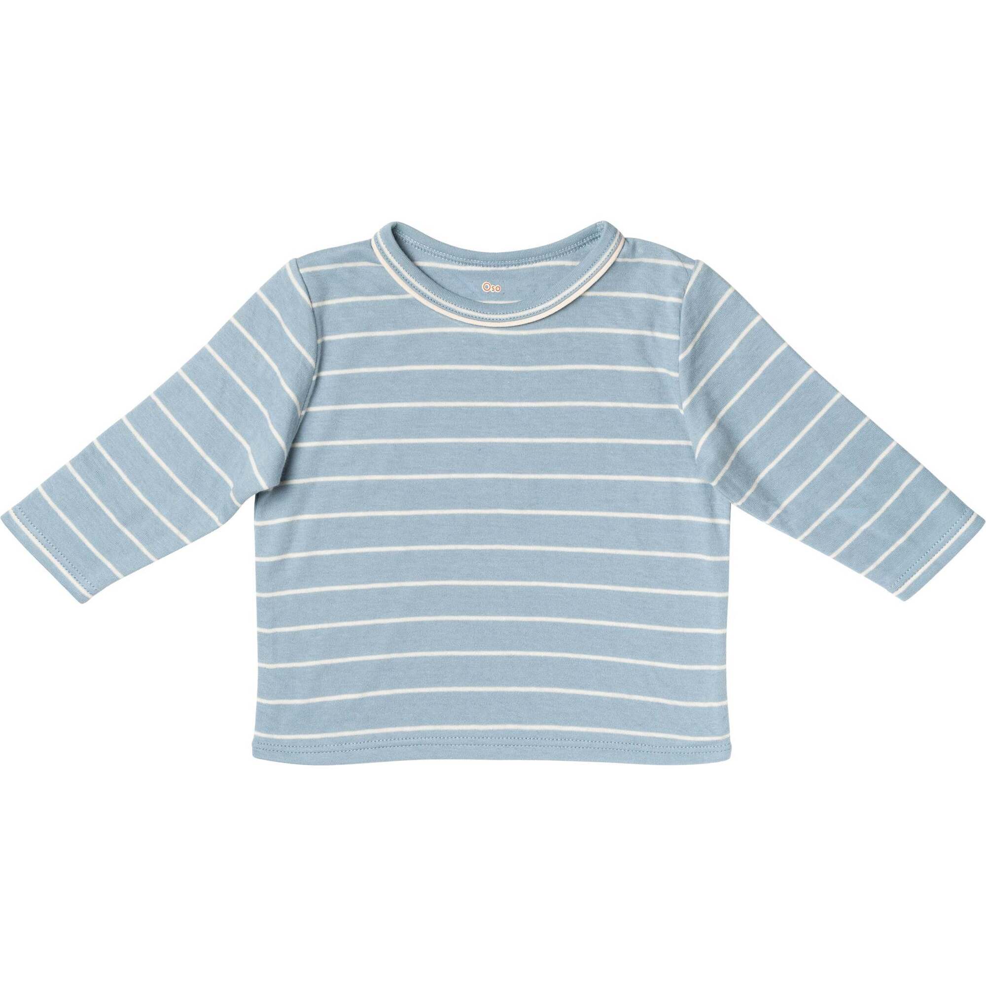 Edward Baby T-Shirt, Dusty Blue Fine Stripe - T-Shirts - 1