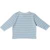 Edward Baby T-Shirt, Dusty Blue Fine Stripe - T-Shirts - 2