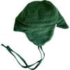 Winter Hat, Hunter Green Herringbone with Tie - Hats - 2