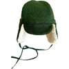 Winter Hat, Hunter Green Herringbone with Tie - Hats - 4