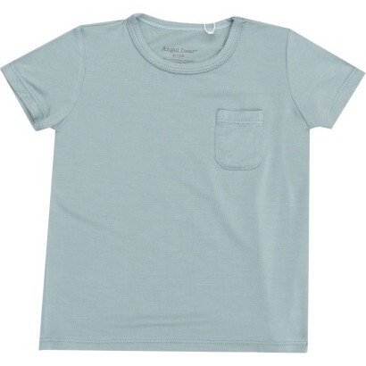 Checkerboard Gray Mist S/S Crew Neck Tee + Pocket, Gray