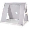 Kid's Tent Twin Floor Bed, White Frame/Grey Tent - Beds - 1 - thumbnail