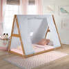 Play Tent Twin Bed, Natural Frame/Grey Tent - Beds - 3