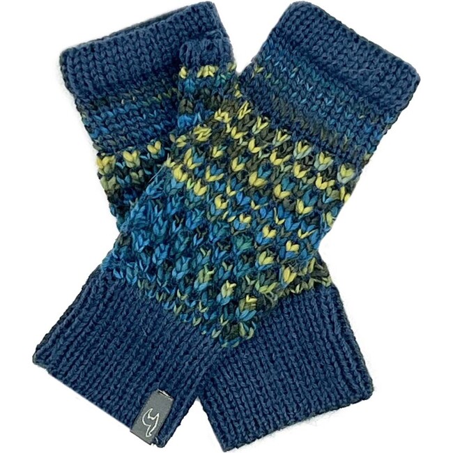 Kids Alpaca Speckle Gloves, Bluefish