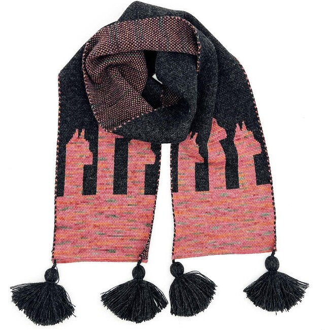 Kids Alpaca Pacas Tassel Trim Scarf, Rosey Paca