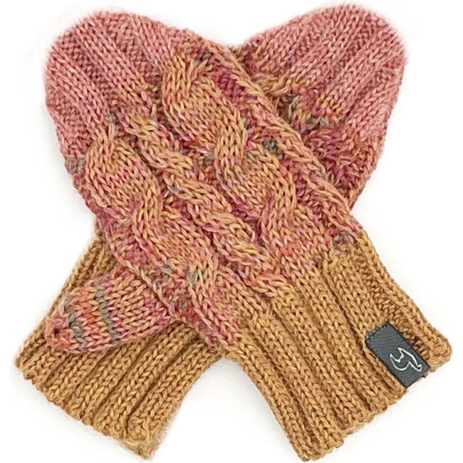 Kids Alpaca Braided Gloves, Sun Splash