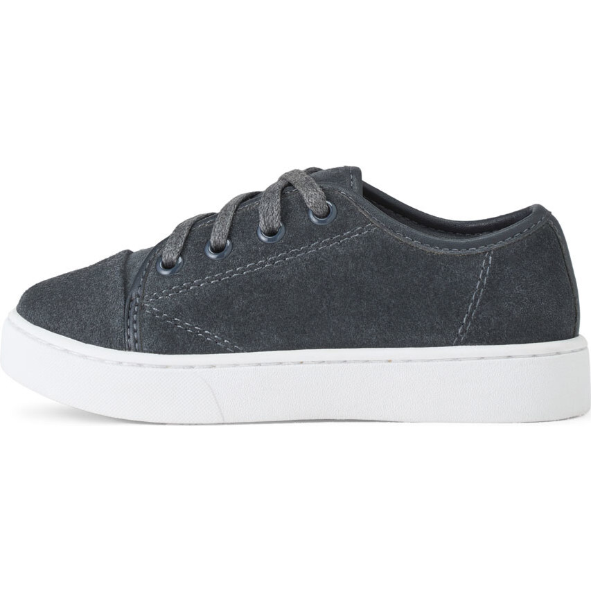 Robby Suede Flat Sole Lace-Up Sneakers, Grey - Sneakers - 1