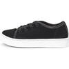 Robby Suede Flat Sole Lace-Up Sneakers, Black - Sneakers - 1 - thumbnail