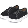 Robby Suede Flat Sole Lace-Up Sneakers, Black - Sneakers - 2