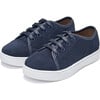 Robby Suede Flat Sole Lace-Up Sneakers, Navy - Sneakers - 2