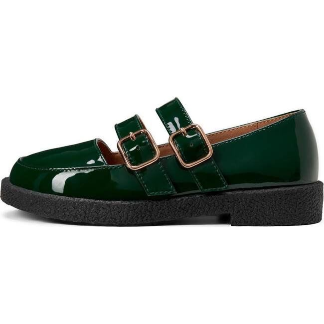 Sloane Glossy Round Toe Mary Jane Ballet Flats, Green