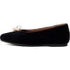 Tessa Velvet Suede Square Toe Ballet Flats, Black - Flats - 1 - thumbnail