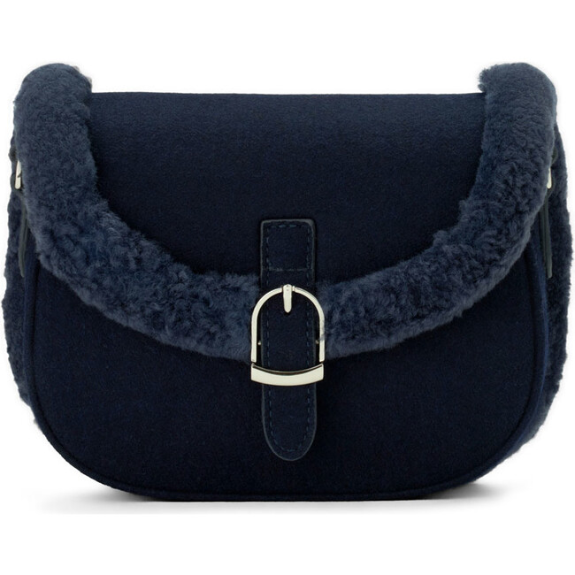 Shae Wool Long Belt Purse, Navy