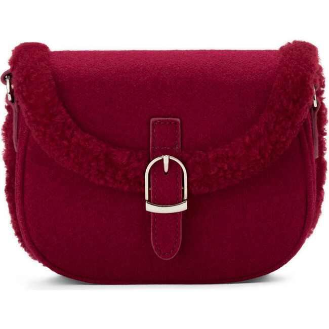 Shae Wool Long Belt Purse, Burgundy