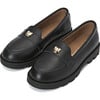 Parker Grip Sole Leather Loafers, Black - Loafers - 2