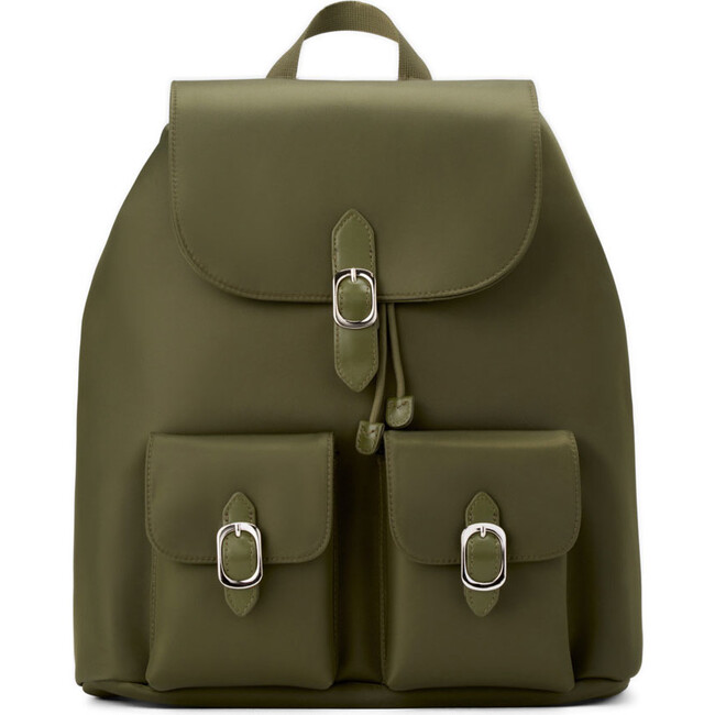 Jamie Buckle Closure Adjustable Shoulder Strap Backpack, Khaki