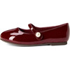 Elin Glossy Patent Leather Pointed Toe Mary Jane Shoes, Burgundy - Mary Janes - 1 - thumbnail